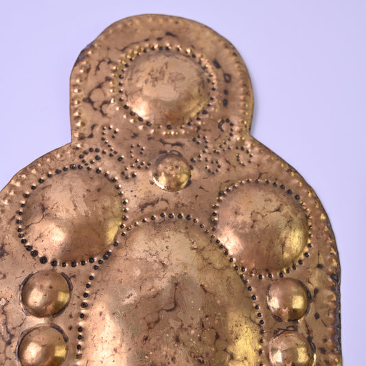 Set of Two Pressed Brass Wall Sconces