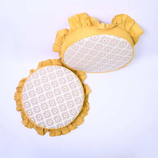 Luxurious Piccadilly Ruffled Linen Stool Pads