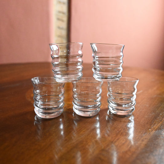 Ribbed Clear Shot Glasses