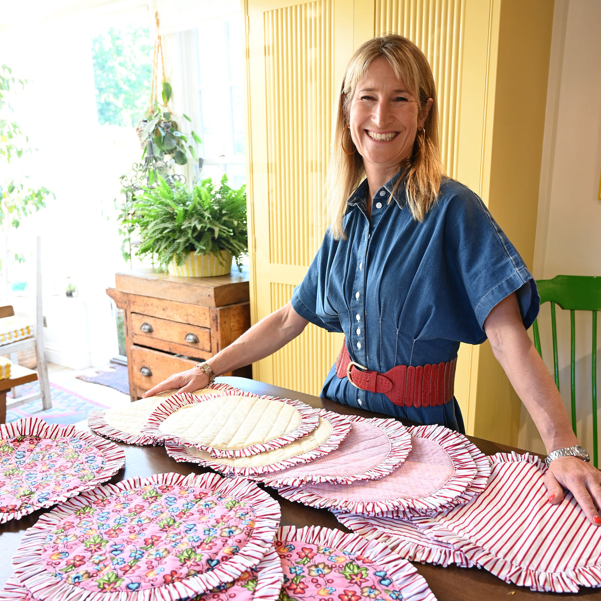 Luxurious Ruffled Cotton Placemats
