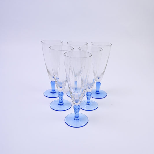Blue Stemmed Champagne Flutes