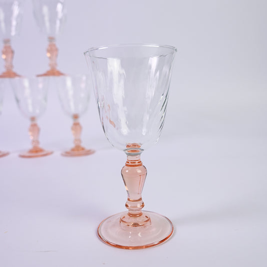 Peach Luminarc Twisted Wine Glass Set - Small