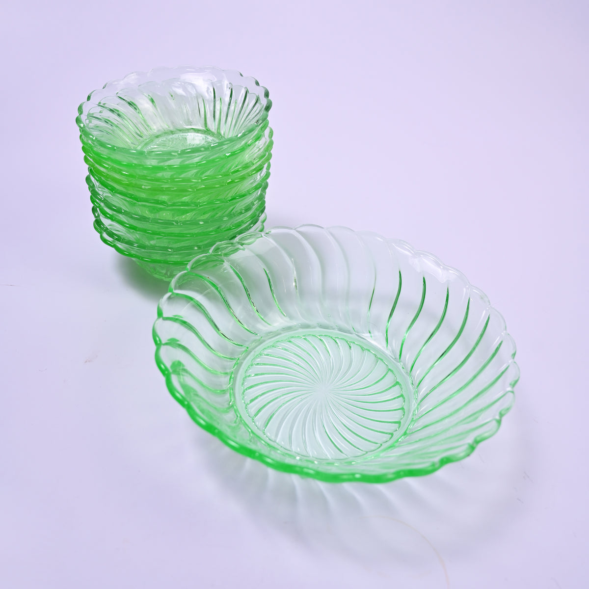 Set of 9 Uranium Dessert Bowls