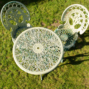 Vintage Mint Green Garden Table and Chair Set