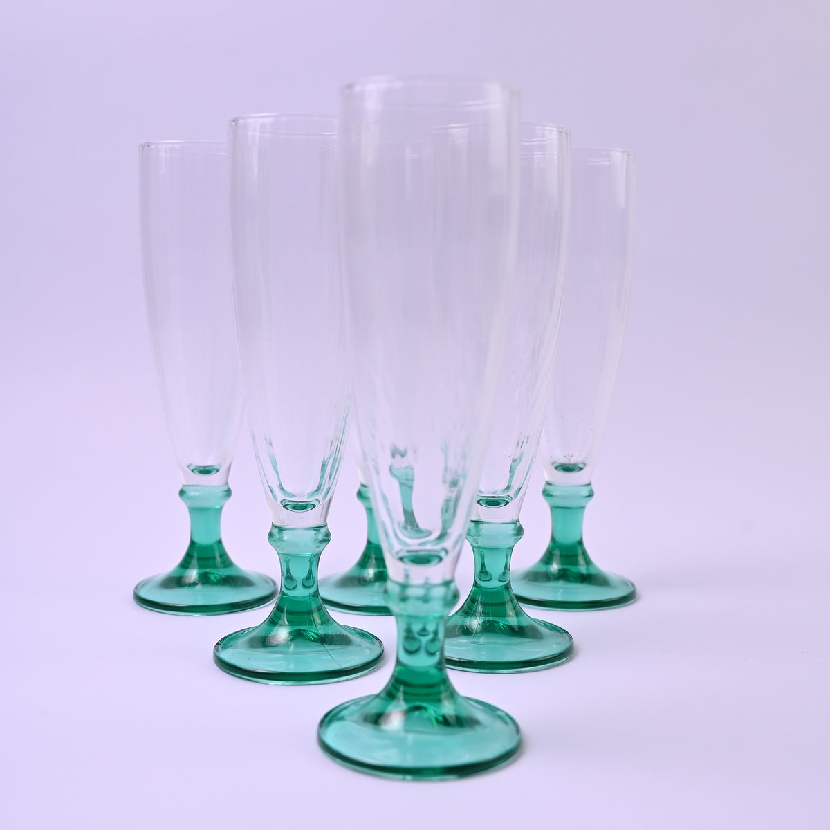 Set of tall Turquoise Glasses