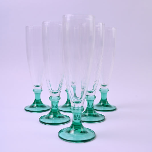 Set of tall Turquoise Glasses