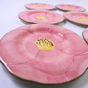 Pink Flower Petal Plates