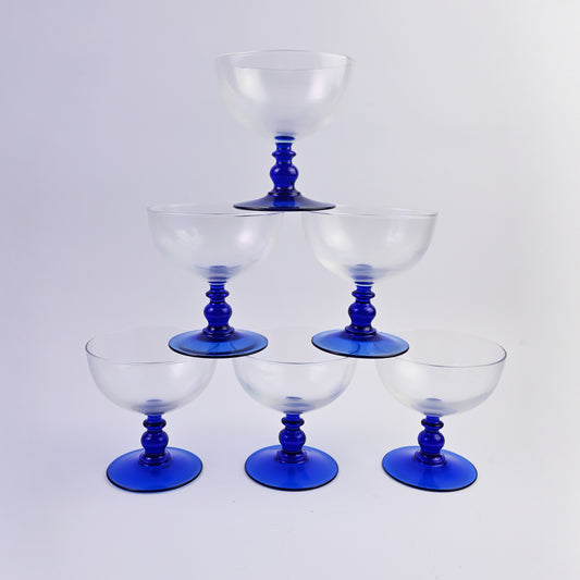 Cobalt Blue Bowl Glasses Set