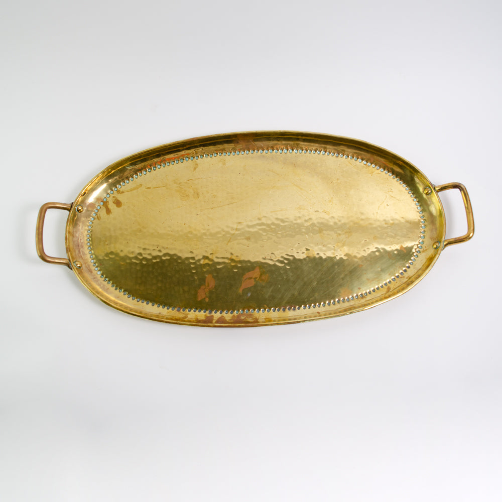 Vintage hammered Brass Tray