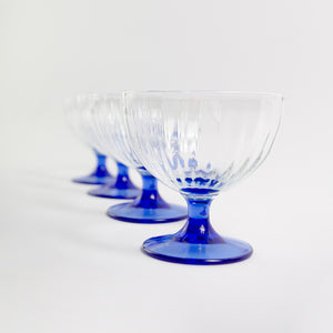 Cobalt Blue Champagne Coupes