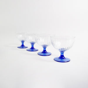 Cobalt Blue Champagne Coupes