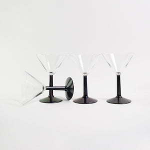 Set Black Martini Glasses