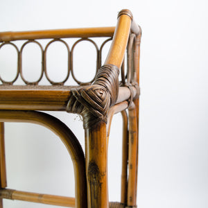 Vintage Bamboo and Cane Decorative Seat