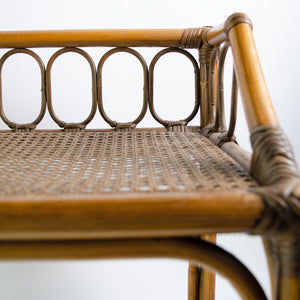 Vintage Bamboo and Cane Decorative Seat