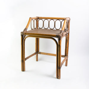 Vintage Bamboo and Cane Decorative Seat