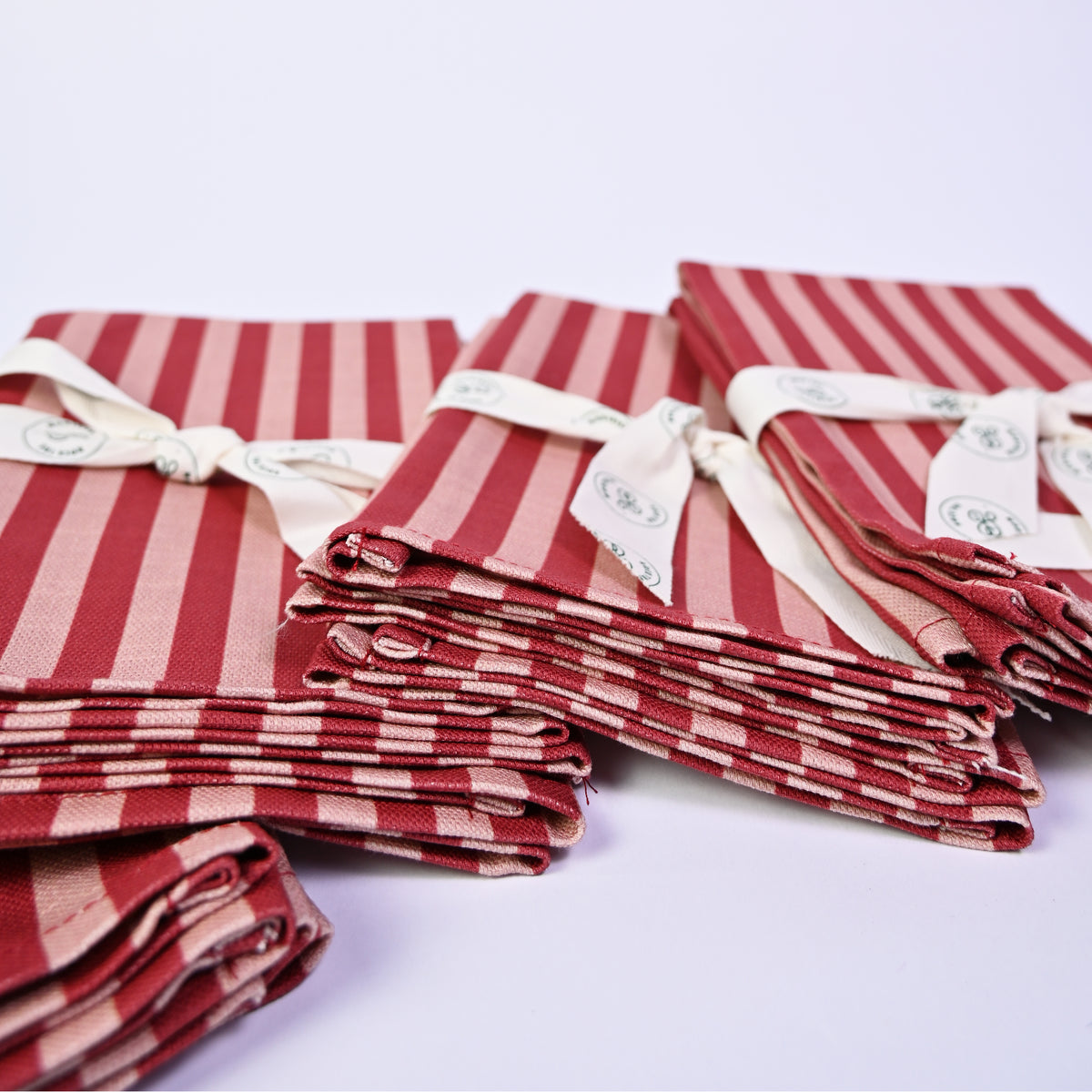 Luxury Natural Cotton Linen Striped Napkins