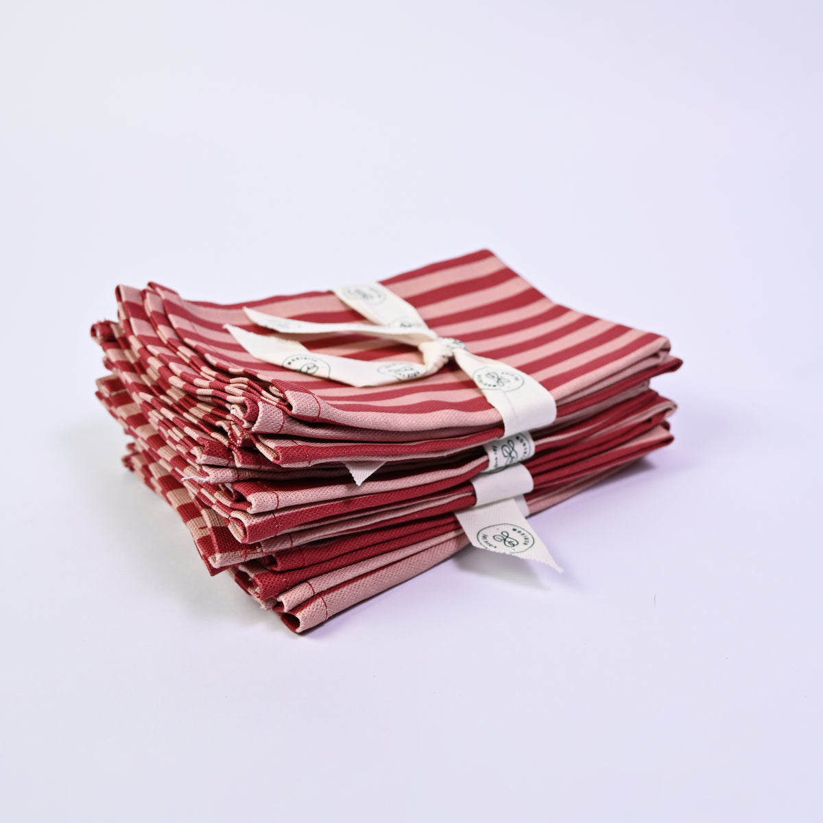 Luxury Natural Cotton Linen Striped Napkins