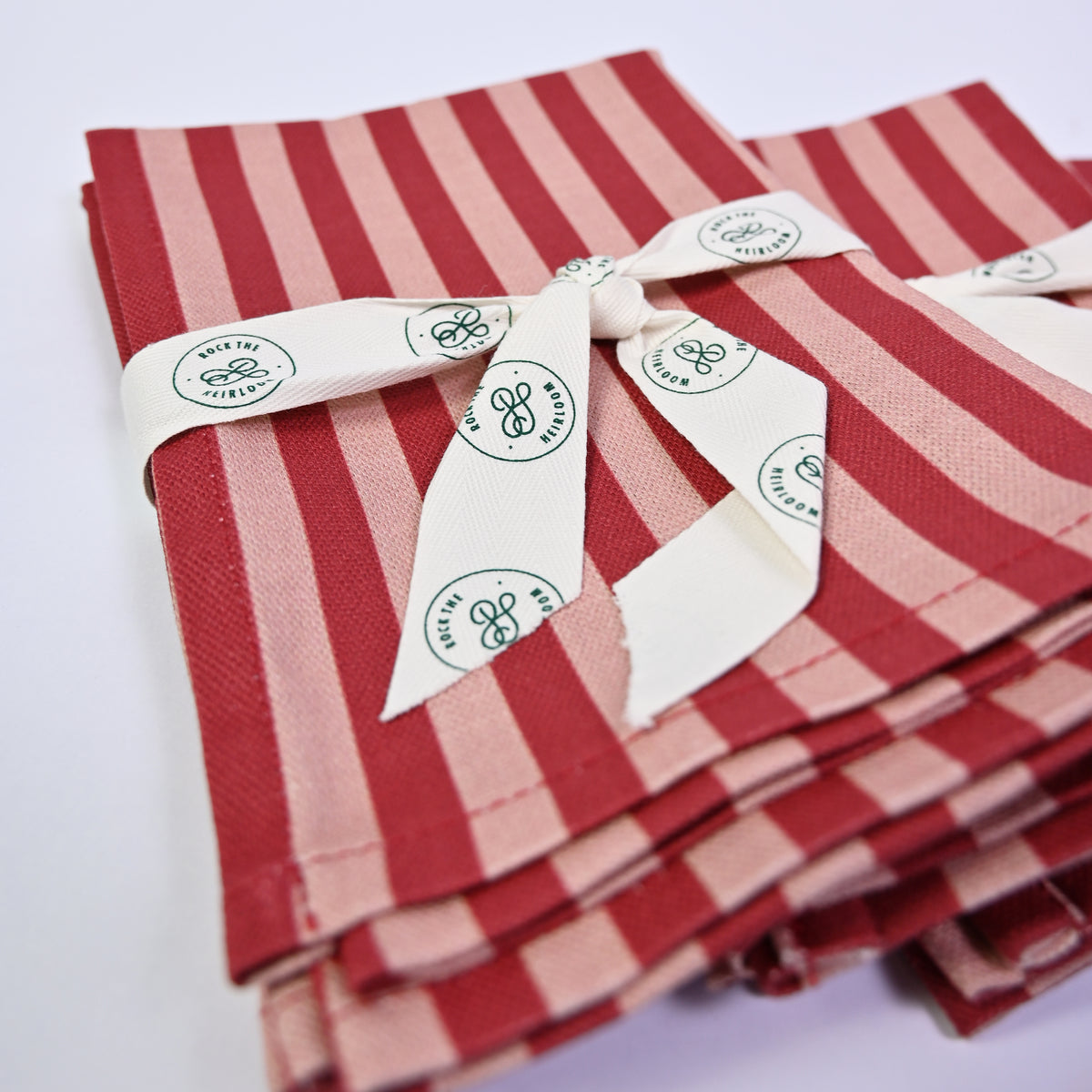 Luxury Natural Cotton Linen Striped Napkins