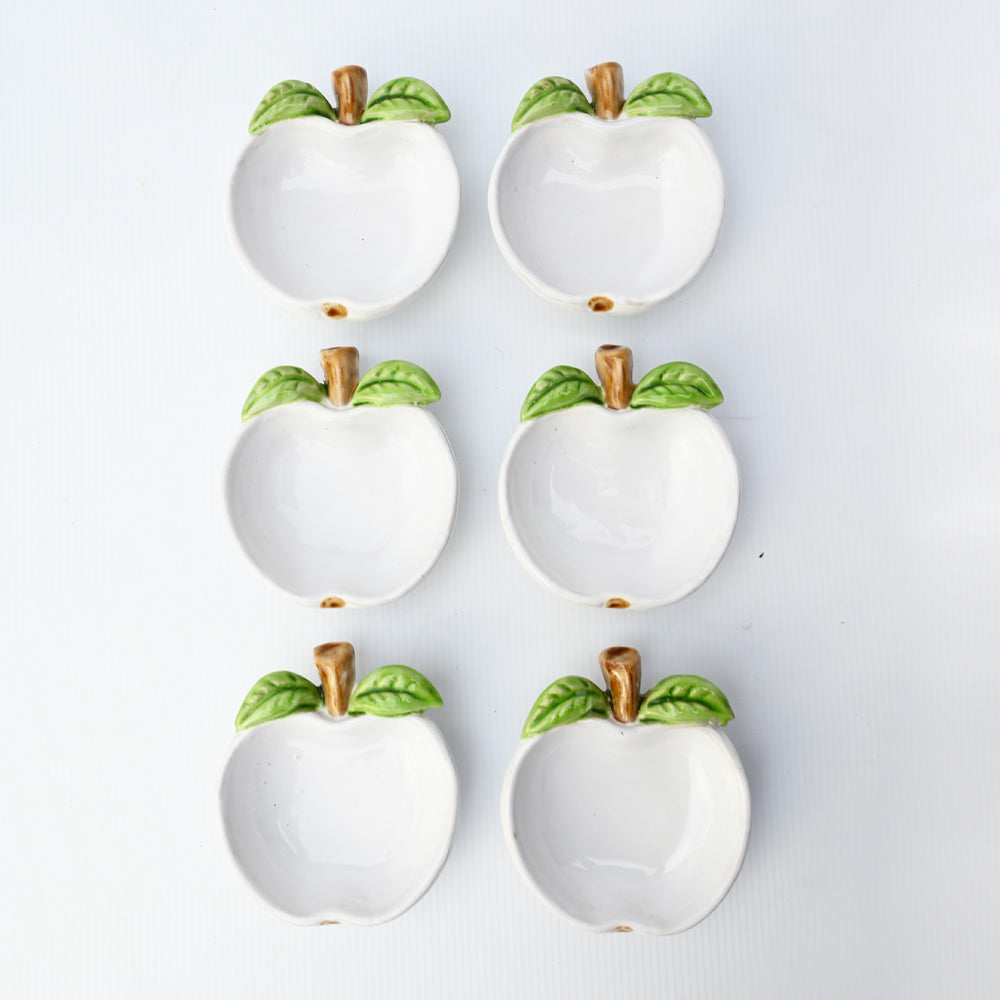 Set of Six unique Apple Sauce plates