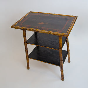 Oriental style Victorian Tiger Bamboo Tiered Side Table