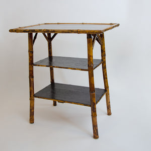 Oriental style Victorian Tiger Bamboo Tiered Side Table