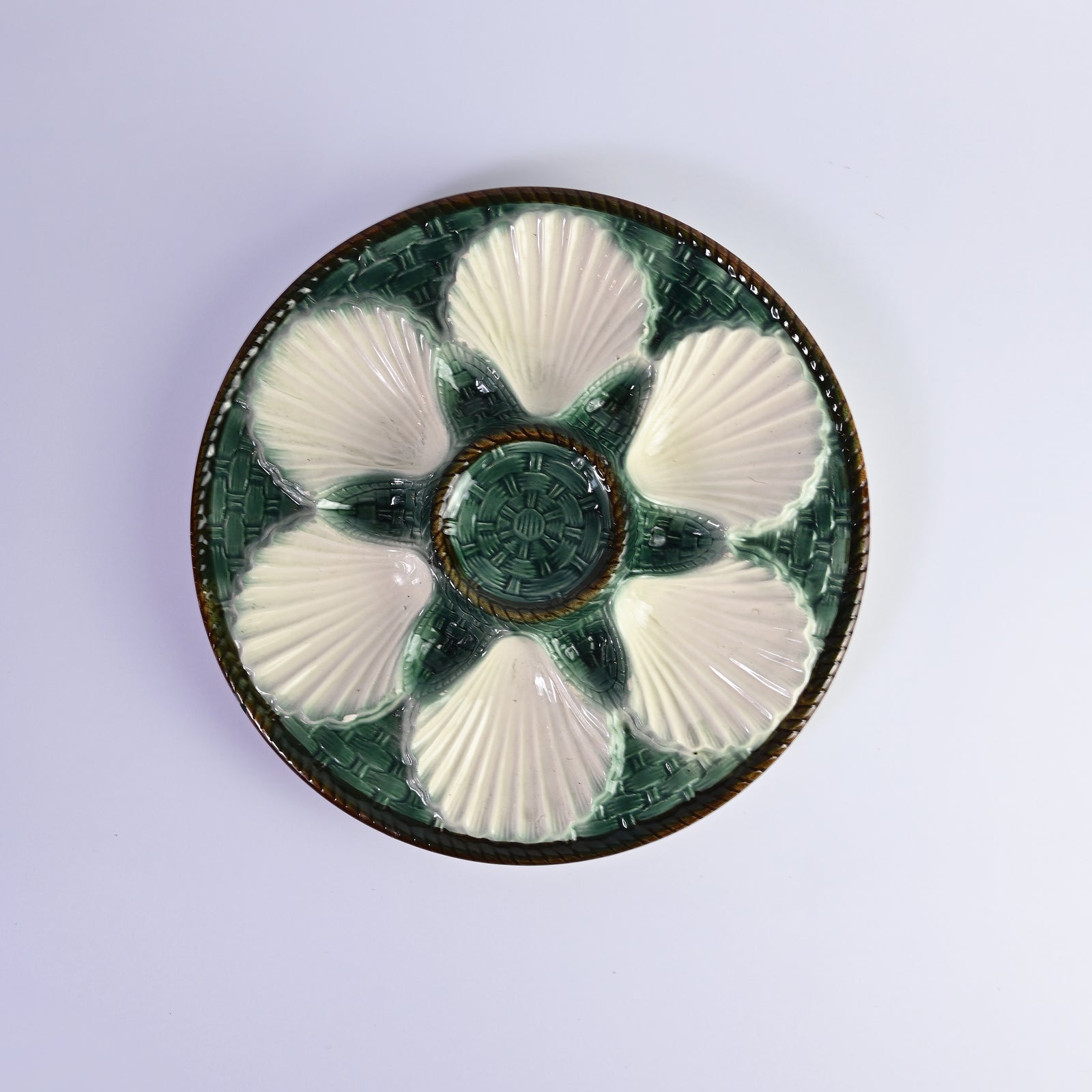 Beautiful Majolica Oyster Plate