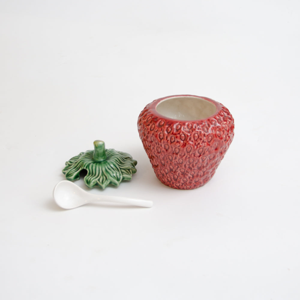 Strawberry Jam Pot and Spoon