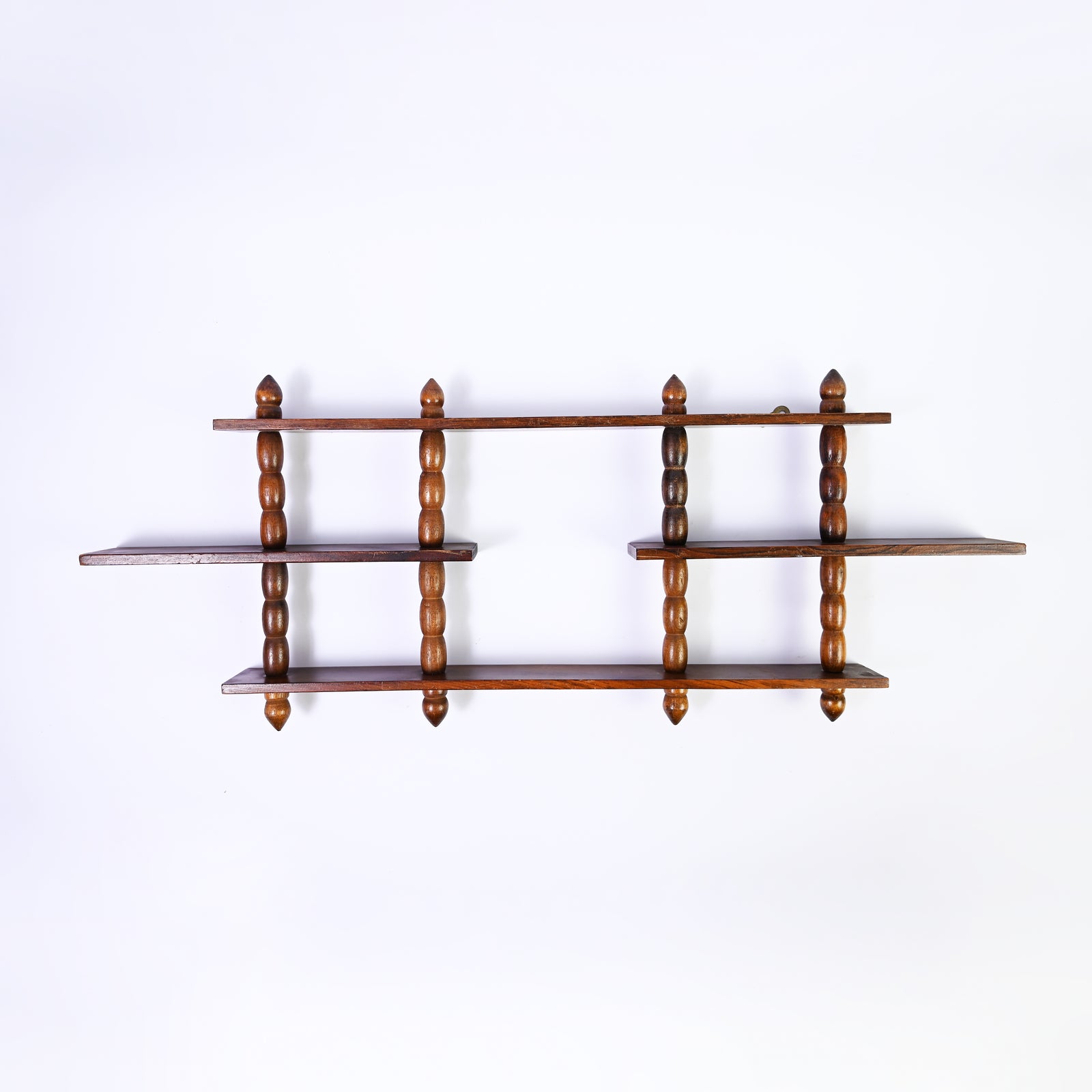 Victorian French Oak bobbin shelf