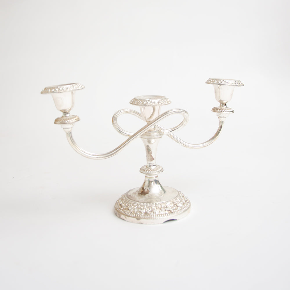 Two Armed Silver Candelabra