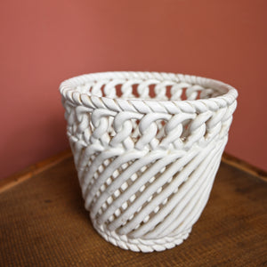 Spanish White Lattice Flower Pot