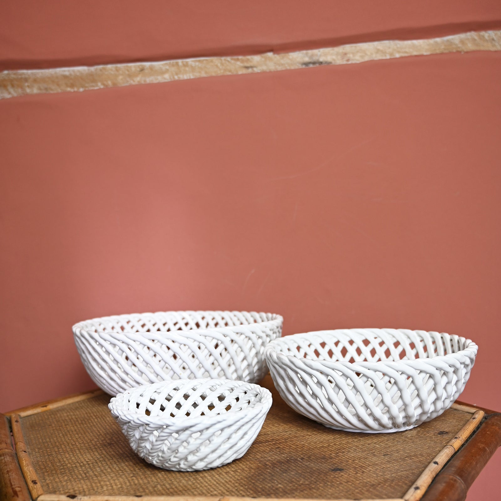 Spanish White Lattice Bowls