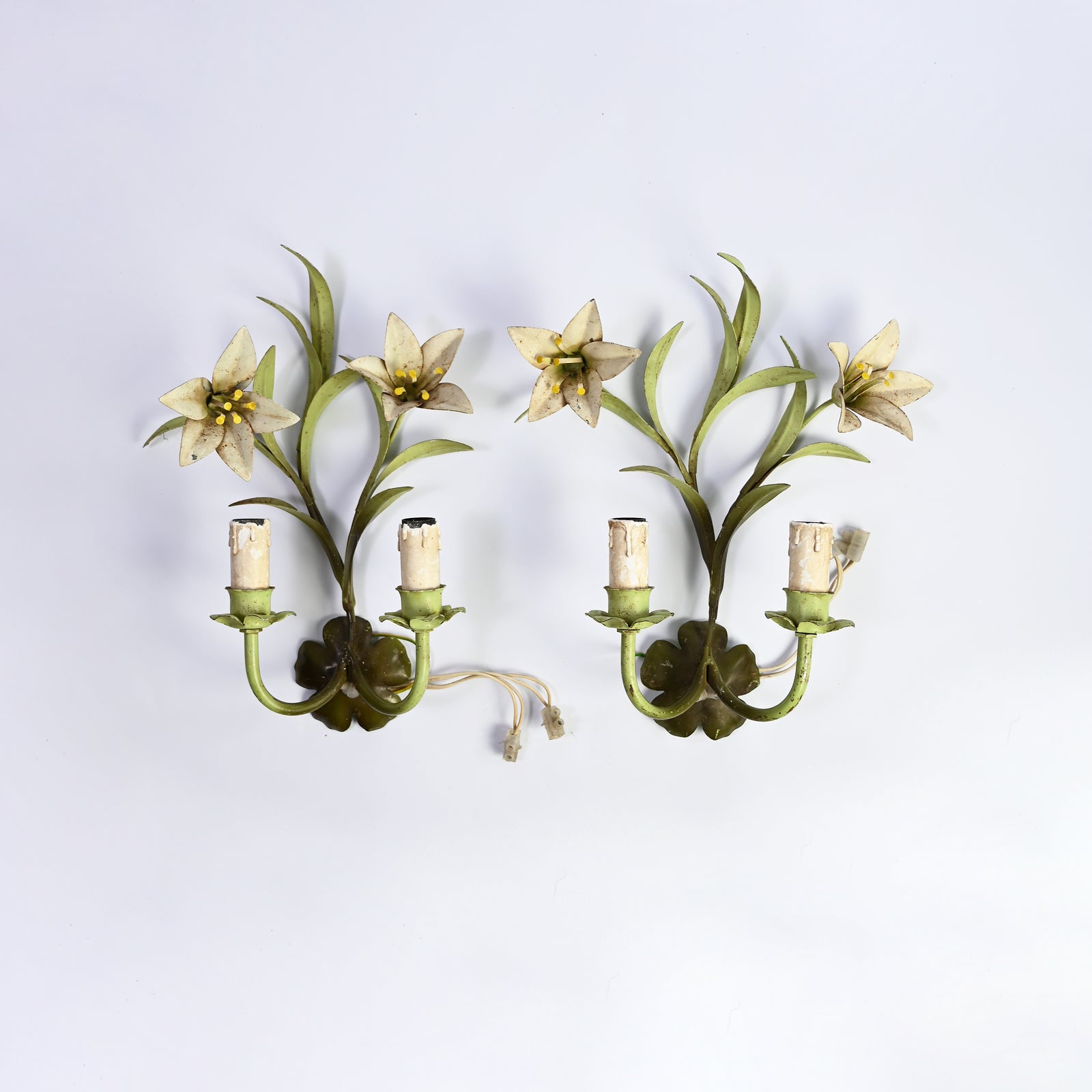 Beautiful Pair Floral Wall Scounces