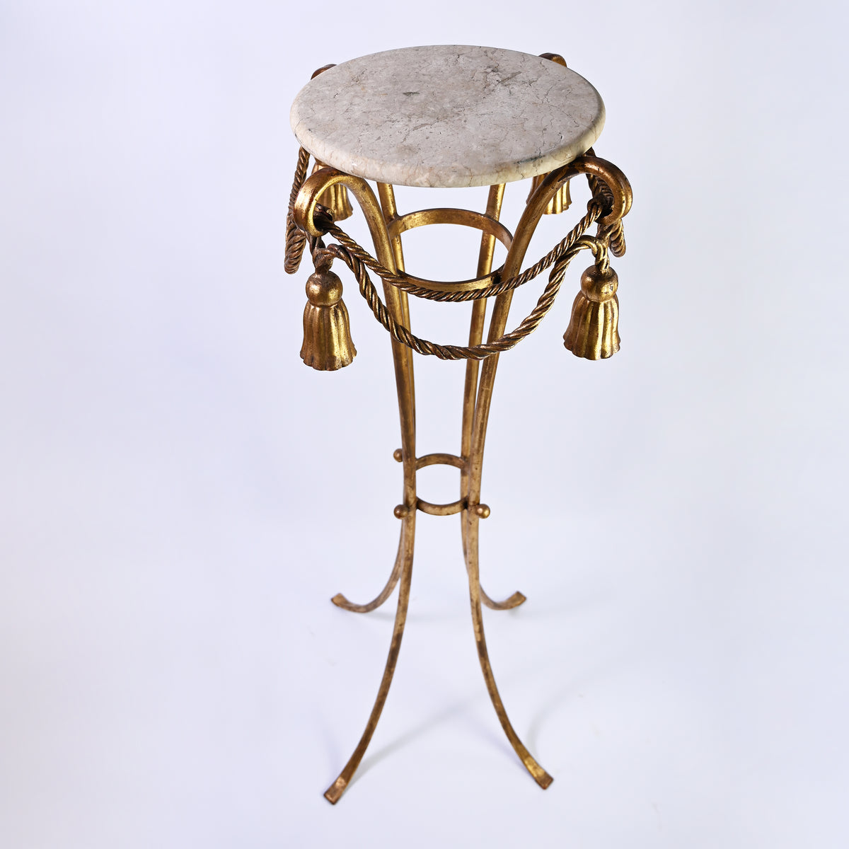 Elegant Gold Gilt and Marble Plant Stand