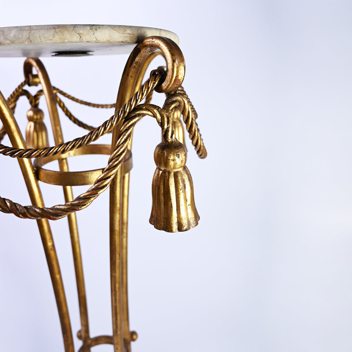 Elegant Gold Gilt and Marble Plant Stand