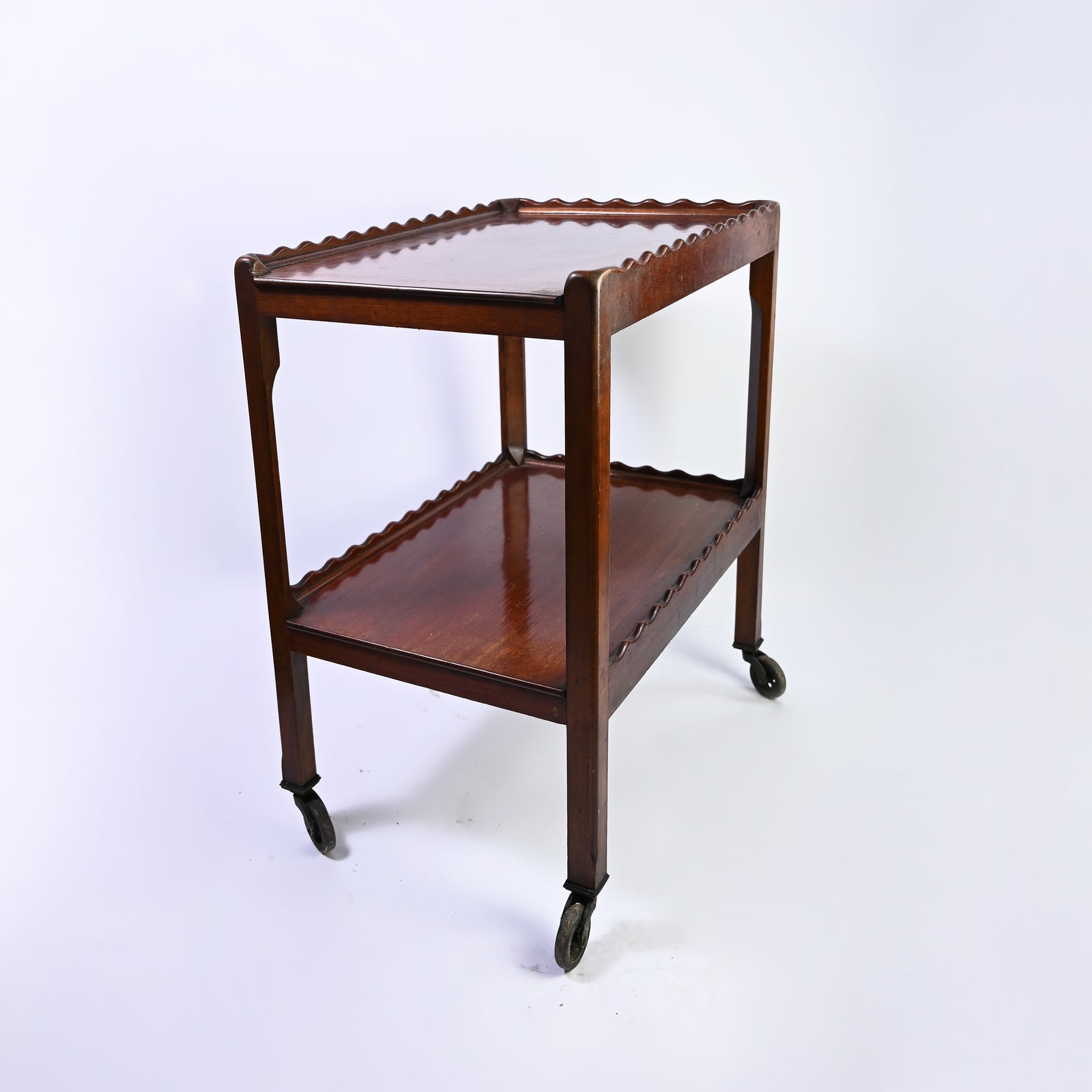 Scalloped Mahogany Drinks Trolley