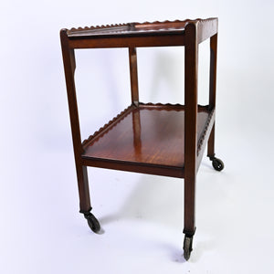 Scalloped Mahogany Drinks Trolley