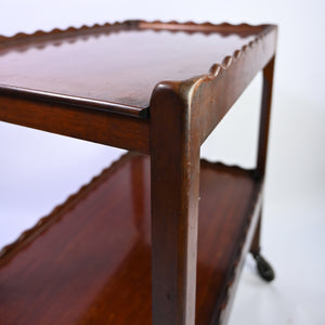 Scalloped Mahogany Drinks Trolley