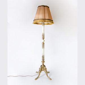 Elegant Marble and Brass Italian Floor Lamp