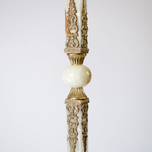 Elegant Marble and Brass Italian Floor Lamp