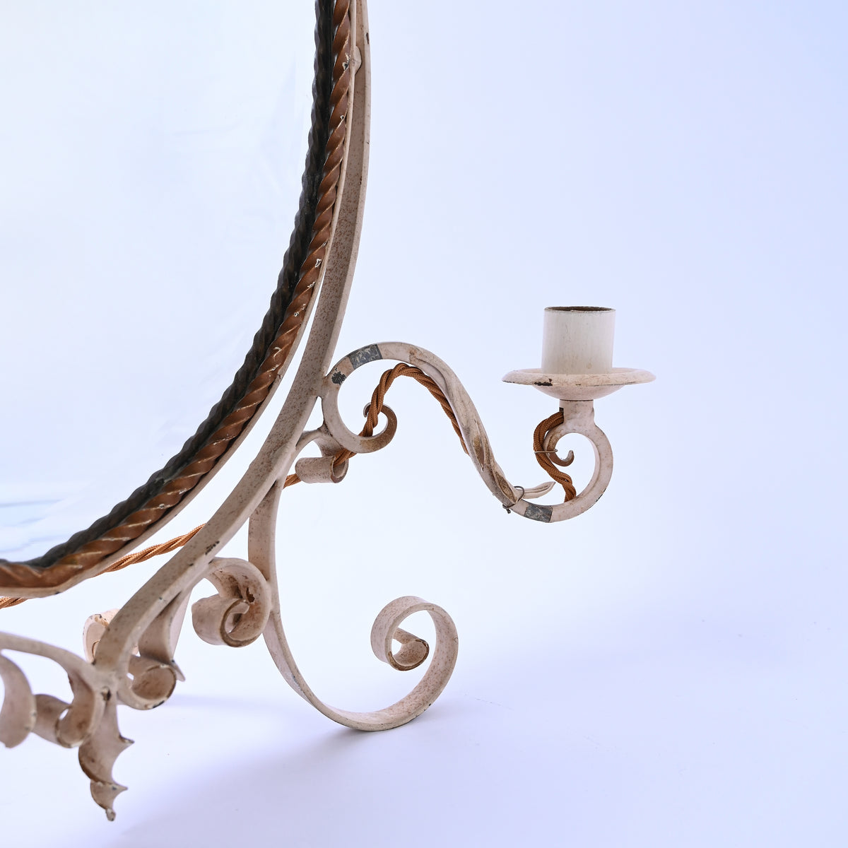 Rope Gilded Vanity Mirror with candle holder lights