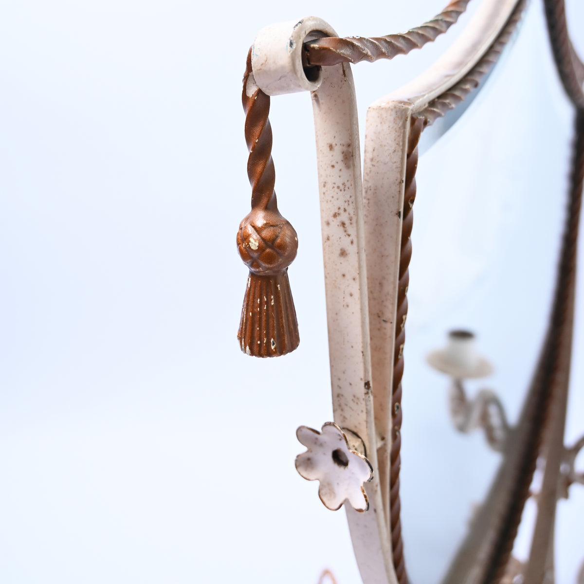 Rope Gilded Vanity Mirror with candle holder lights