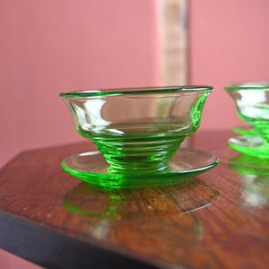 Set of Uranium Green Bowls