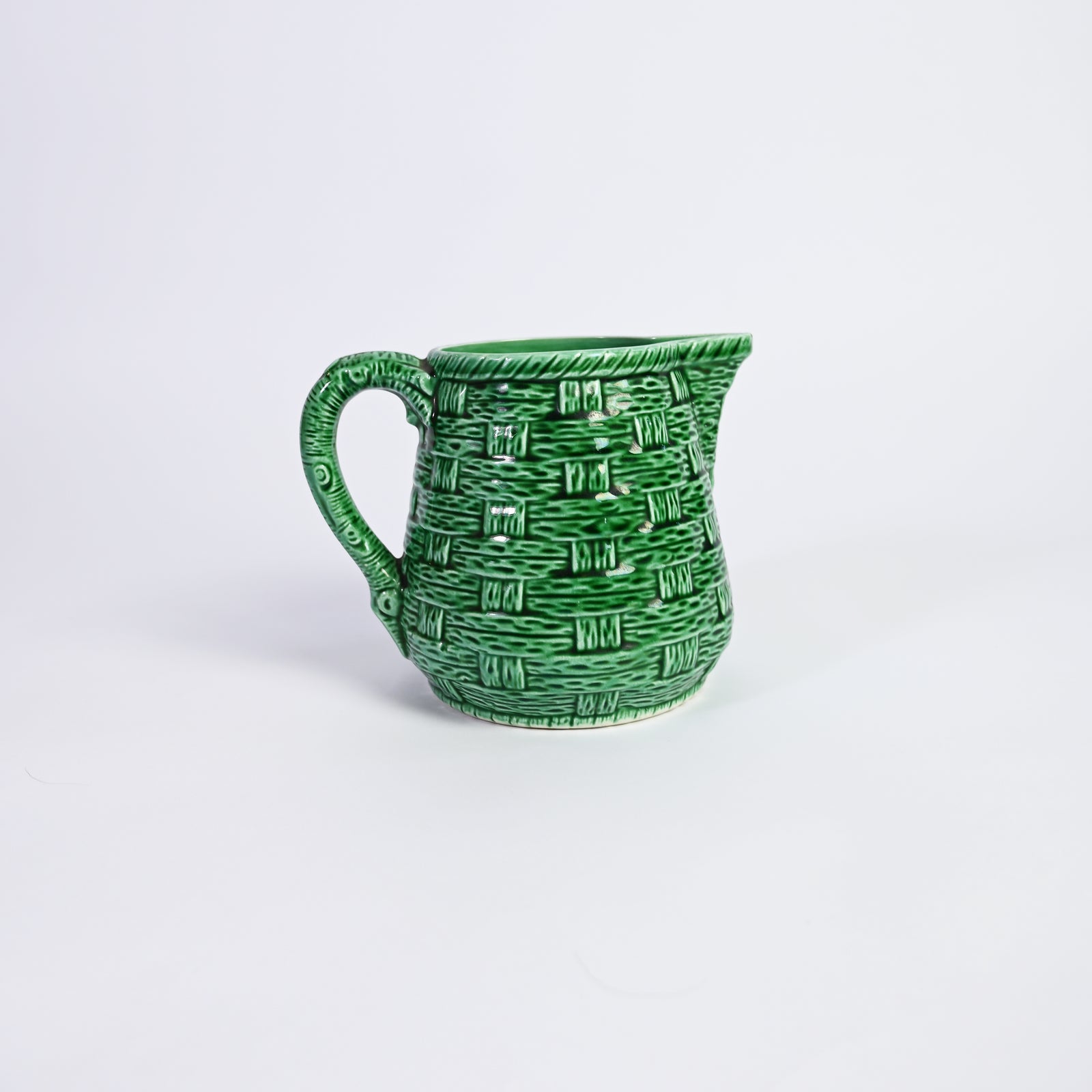 Jade Green Woven Ceramic Jug