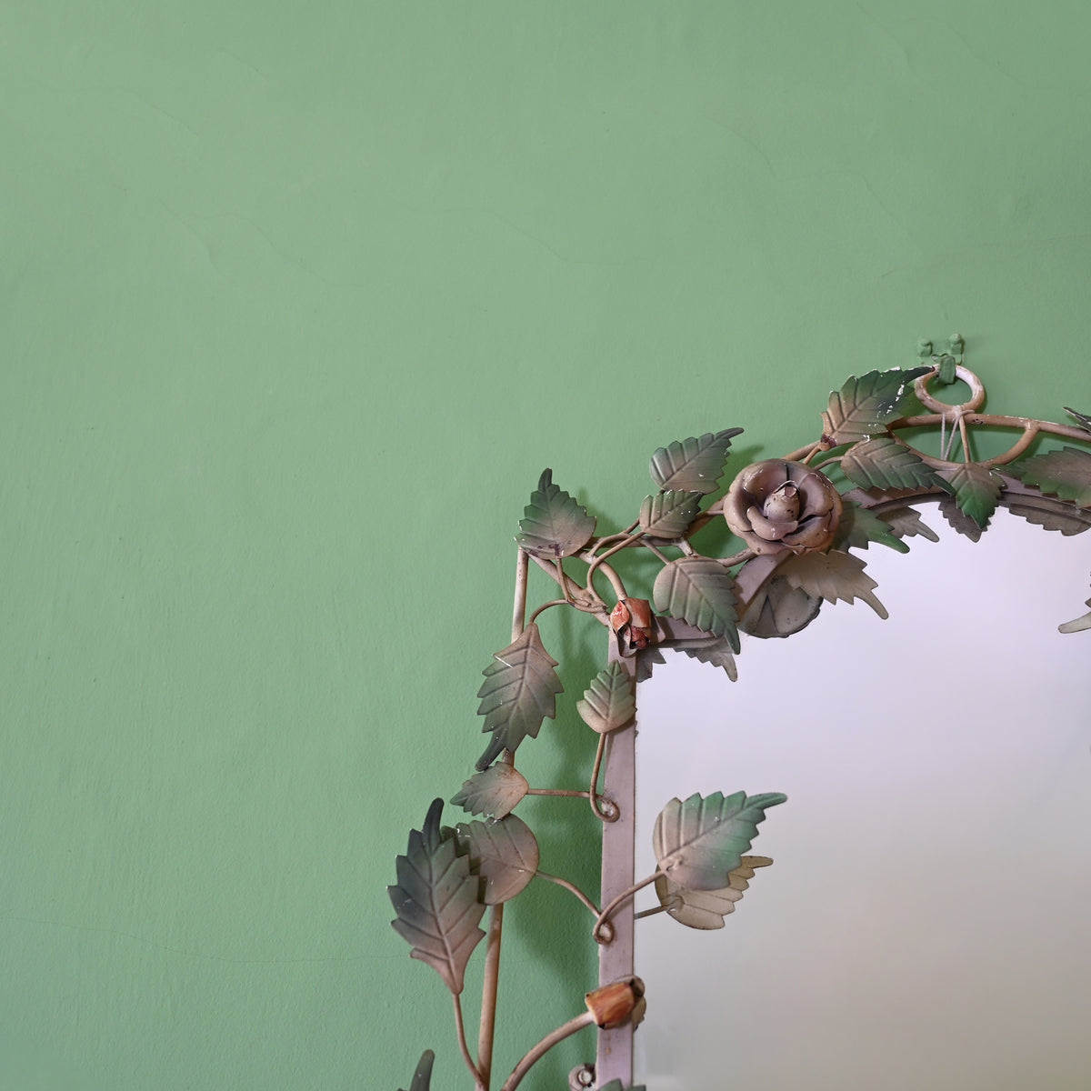 Toleware rose and vine mirror