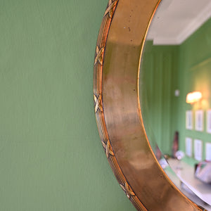 Vintage Round Brass Mirror