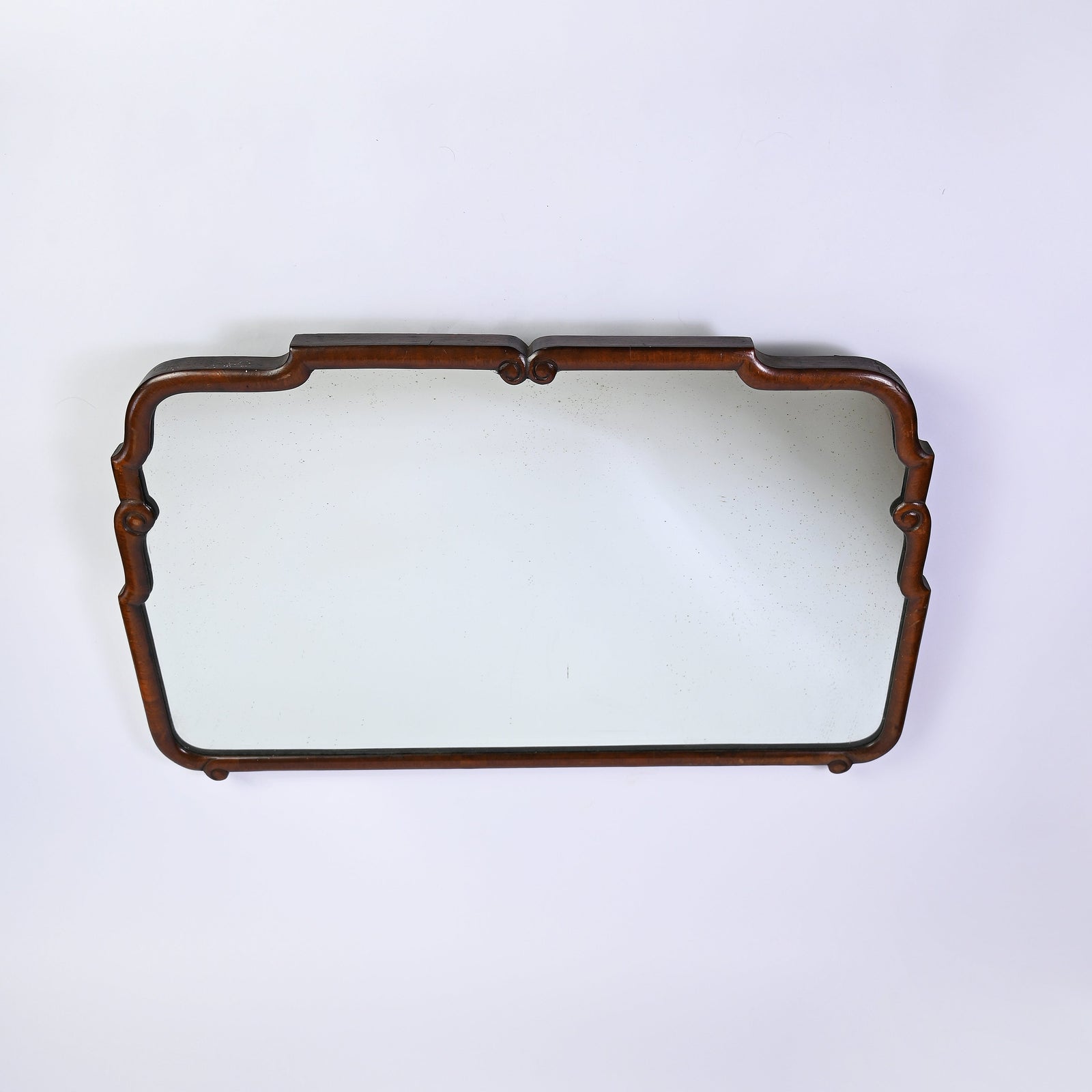 Walnut Scalloped Mirror
