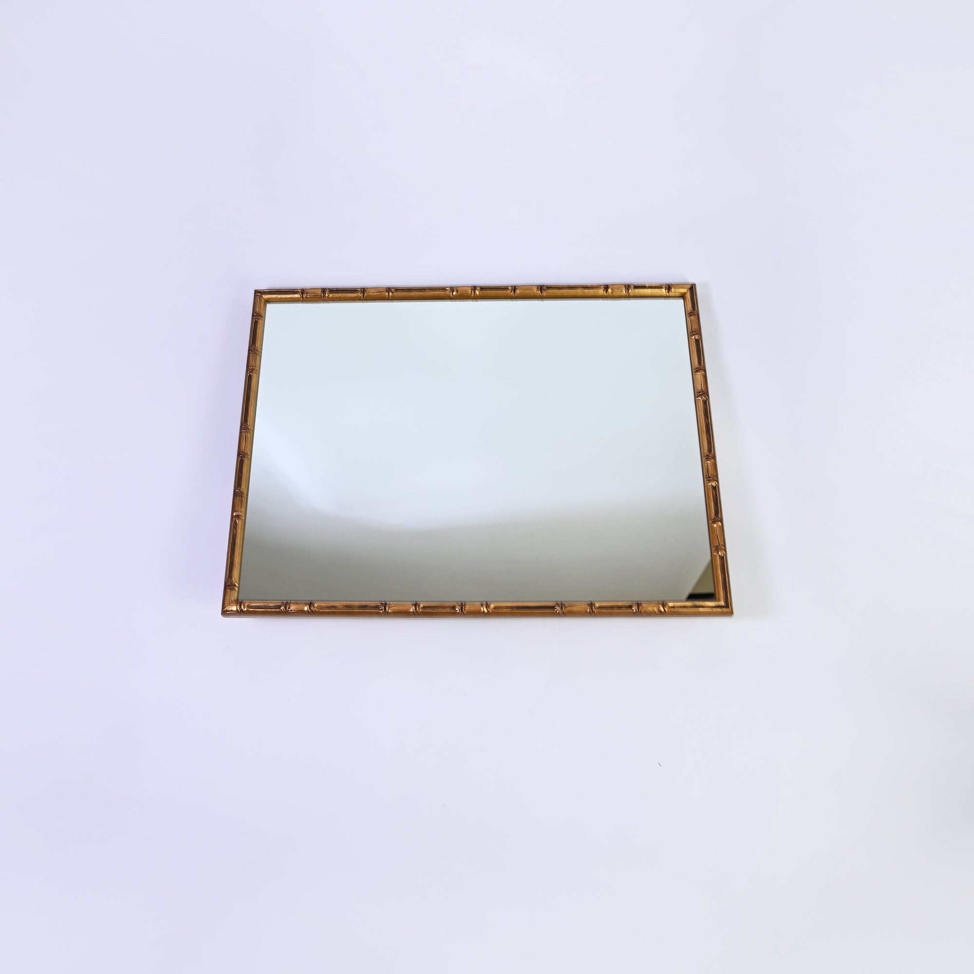 Mid century modern gold bamboo Mirror