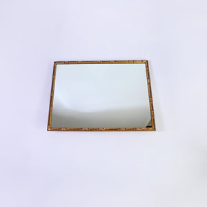 Mid century modern gold bamboo Mirror