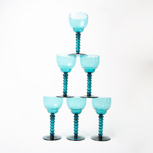 Vintage long stemmed Wine Glasses