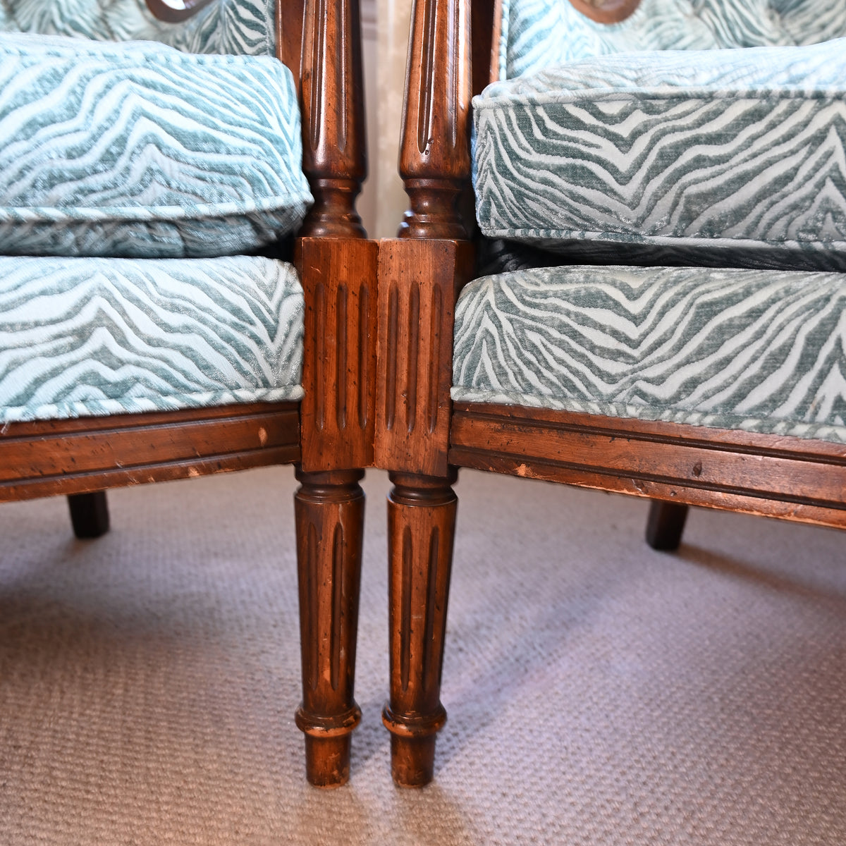 Pair of Art Deco Zebra Wingback chairs